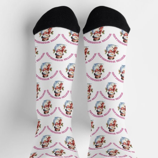 Winter Wonderland Snowmen ソックス (上部)