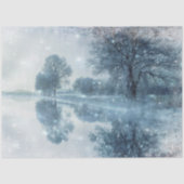 Winter Wonderland Snowy Forest and Pond Decoupage 薄葉紙 (正面)