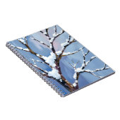 Winter Wonderland Snowy Tree Branches Painted ノートブック (右側)