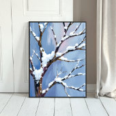 Winter Wonderland Snowy Tree Branches Painted ポスター