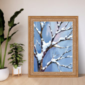 Winter Wonderland Snowy Tree Branches Painted ポスター