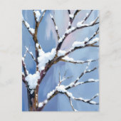Winter Wonderland Snowy Tree Branches Painted ポストカード (正面)