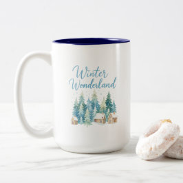 Winter Wonderland Snowy Village Mug   ツートーンマグカップ