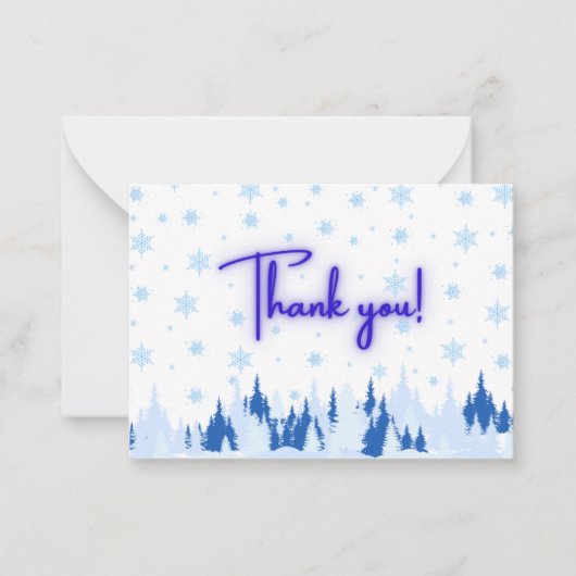 Winter Wonderland Thank You Card ノートカード (正面)