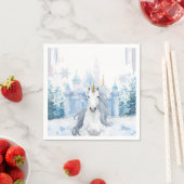 Winter Wonderland Unicorn スタンダードカクテルナプキン (インサイチュ)
