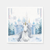 Winter Wonderland Unicorn スタンダードカクテルナプキン (正面)