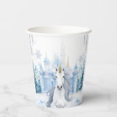 Winter Wonderland Unicorn| Magical Snow 紙コップ (裏面)
