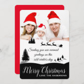 Winter Wonderland Warm Greetings Photo Christmas シーズンカード (正面/裏面)