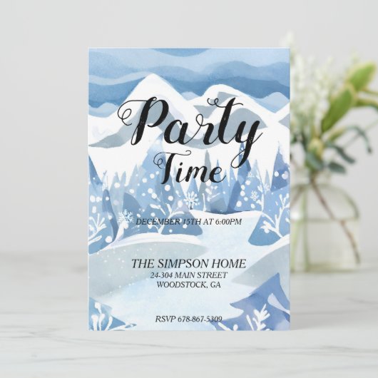 Winter Wonderland Watercolour Invitation 招待状 (スタンド正面)