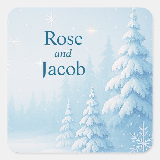 Winter Wonderland Wedding  スクエアシール (正面)