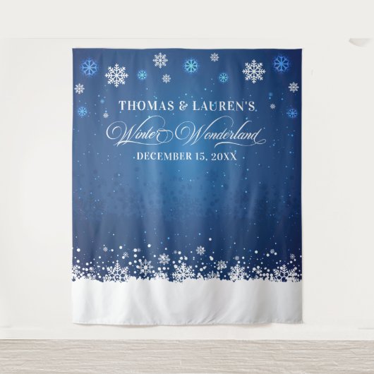 Winter Wonderland wedding backdrop banner  タペストリー (正面)