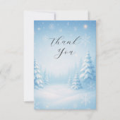Winter Wonderland Wedding Flat Thank You Card (正面)