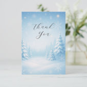 Winter Wonderland Wedding Flat Thank You Card (スタンド正面)