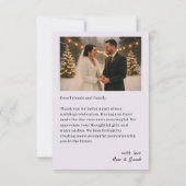 Winter Wonderland Wedding Flat Thank You Card (裏面)