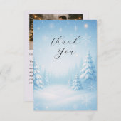 Winter Wonderland Wedding Flat Thank You Card (正面/裏面)