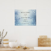 Winter Wonderland Wedding Welcome Sign ポスター (キッチン)