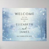 Winter Wonderland Wedding Welcome Sign ポスター (正面)