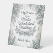 Winter Wonderland Wedding with Calligraphy Text 台座サイン (正面)