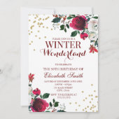 Winter Wonderland White Flowers invitation 招待状 (正面)