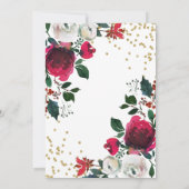 Winter Wonderland White Flowers invitation 招待状 (裏面)