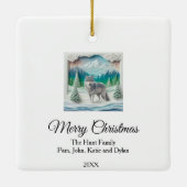 Winter Wonderland Wolf Personalized Christmas セラミックオーナメント (裏面)