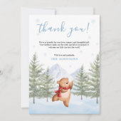 Winter Woodland Animals Baby Shower  サンキューカード (正面)