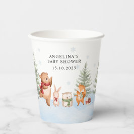 Winter Woodland Animals Baby Shower 紙コップ