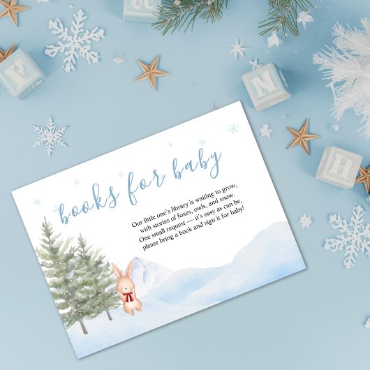 Winter Woodland Animals Baby Shower Books For Baby エンクロージャーカード