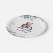 Winter Woodland Animals Baby Shower Paper Plate ペーパープレート (アングル)