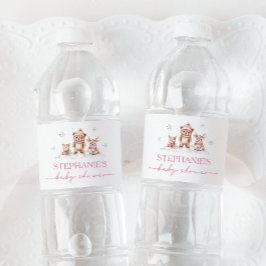 Winter Woodland Animals Baby Shower Water Label ペットボトルラベル
