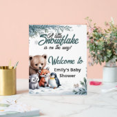 Winter Woodland Animals baby shower Welcome アクリルサイン (ウェディング)