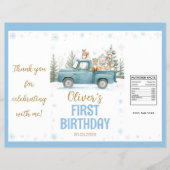 Winter Woodland Animals Birthday Chip Bag Wrapper チラシ (正面)