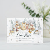 Winter Woodland Animals Diaper Raffle Card エンクロージャーカード (スタンド正面)