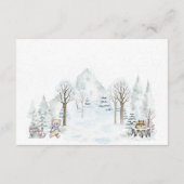 Winter Woodland Animals Diaper Raffle Card エンクロージャーカード (裏面)