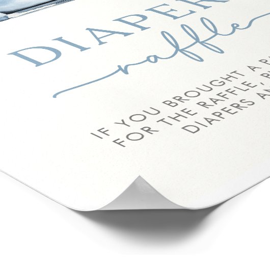 Winter Woodland Animals Diaper Raffle Sign ポスター (角)