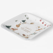 Winter Woodland Animals Forest Baby Shower ペーパープレート (傾斜あり)