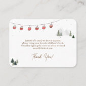 Winter Woodland Animals Forest Baby Shower Books エンクロージャーカード (裏面)