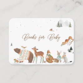 Winter Woodland Animals Forest Baby Shower Books エンクロージャーカード