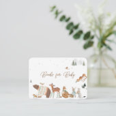 Winter Woodland Animals Forest Baby Shower Books エンクロージャーカード (スタンド正面)