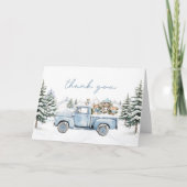 Winter Woodland Animals Thank You Card サンキューカード (正面)