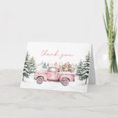 Winter Woodland Animals Thank You Card サンキューカード (正面)