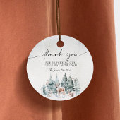 Winter Woodland Baby Cold Outside Circle Thank You フェイバータグ