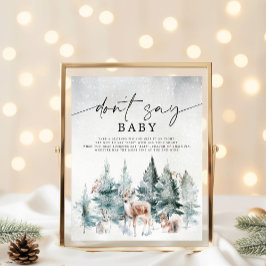 Winter Woodland Baby Cold Outside Don't Say Baby ポスター