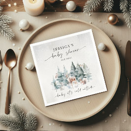 Winter Woodland Baby It's Cold Outside Baby Shower スタンダードカクテルナプキン