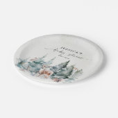 Winter Woodland Baby It's Cold Outside Baby Shower ペーパープレート (アングル)