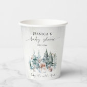 Winter Woodland Baby It's Cold Outside Baby Shower 紙コップ (正面)
