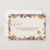 Winter Woodland Baby Shower サンキューカード (正面)