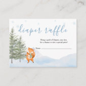 Winter Woodland Baby Shower Diaper Raffle Ticket エンクロージャーカード (正面)