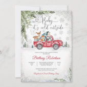 Winter Woodland Baby Shower Invitation 招待状 (正面)
