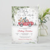 Winter Woodland Baby Shower Invitation 招待状 (スタンド正面)